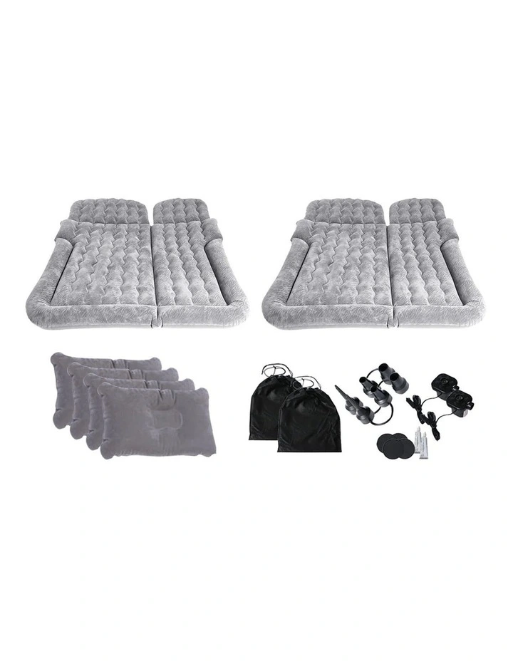 SOGA Inflatable Car Boot Mattress Grey 2 Pack image 1