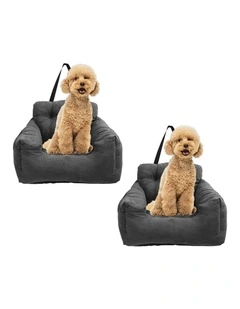 SOGA 2X Grey Padded Pet Car Seat Carrier Bed