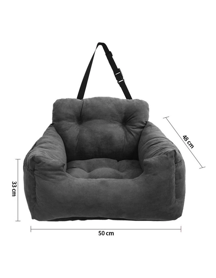 SOGA 2X Grey Padded Pet Car Seat Carrier Bed image 4