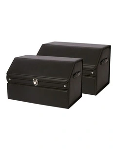 SOGA 2X 56cm Foldable Car Boot Storage Organisers Black with Lock