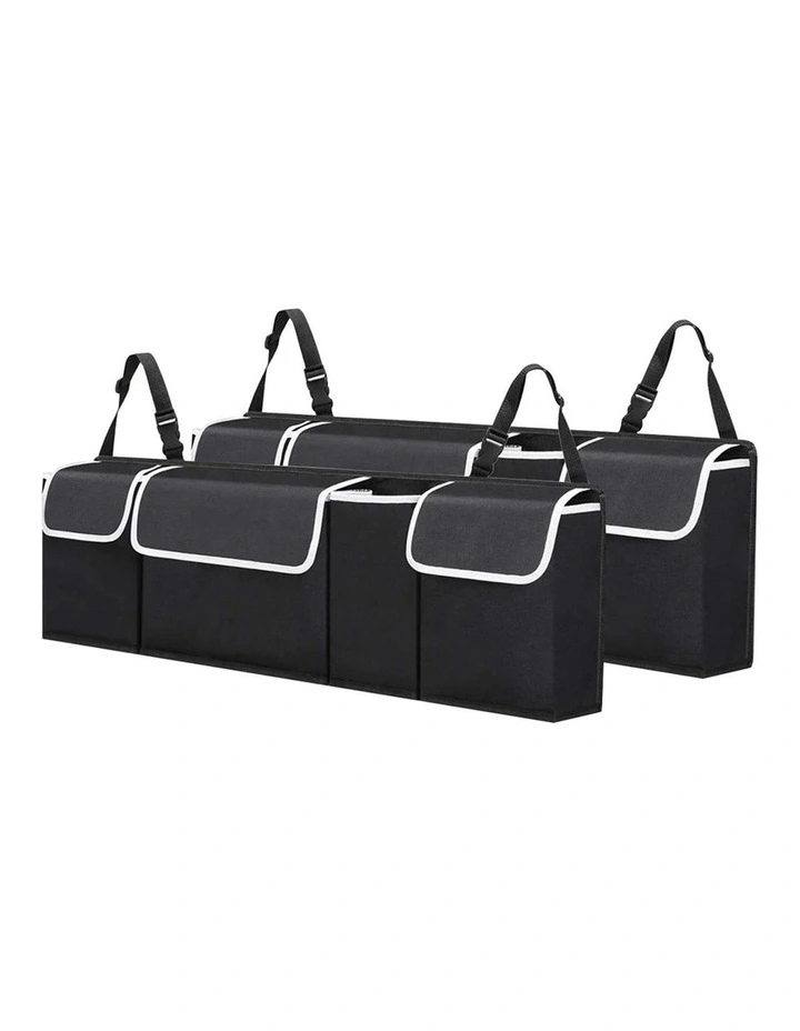 SOGA 90cm Black Car Boot Hanging Organiser 2 Pack image 1