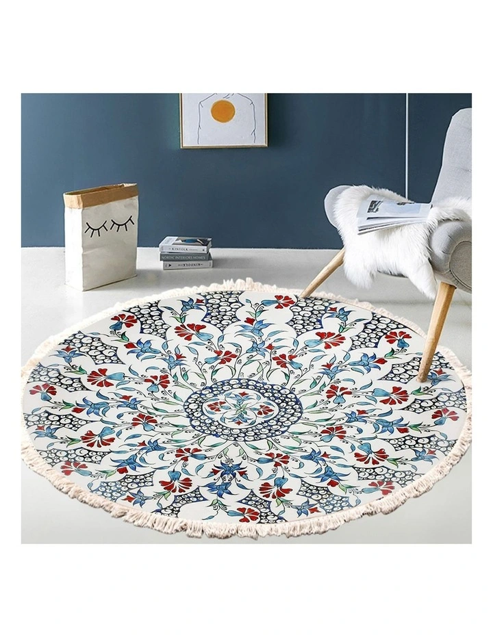SOGA 2X 120cm Mandala Round Non-Slip Area Rug image 2