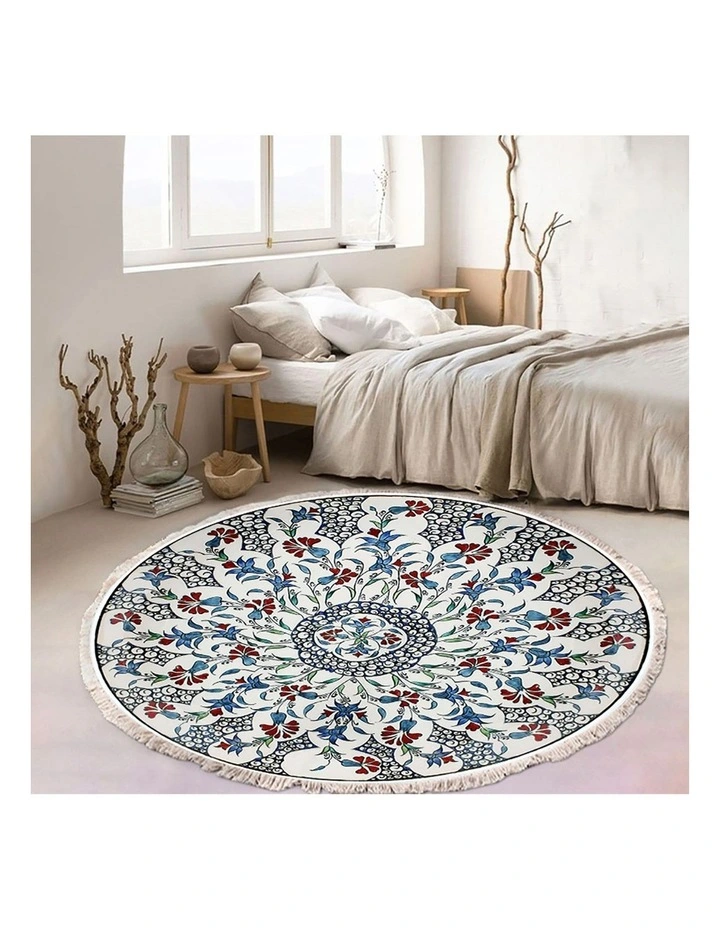 SOGA 2X 120cm Mandala Round Non-Slip Area Rug image 3