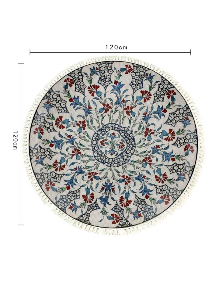 SOGA 2X 120cm Mandala Round Non-Slip Area Rug image 6