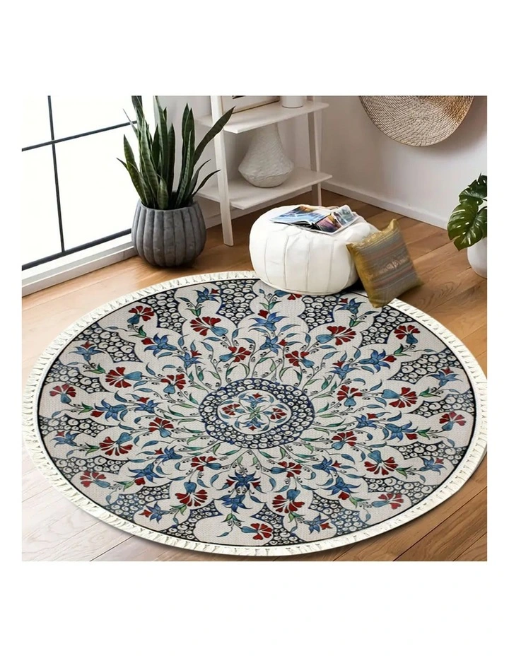 SOGA 2X 120cm Mandala Round Non-Slip Area Rug image 7