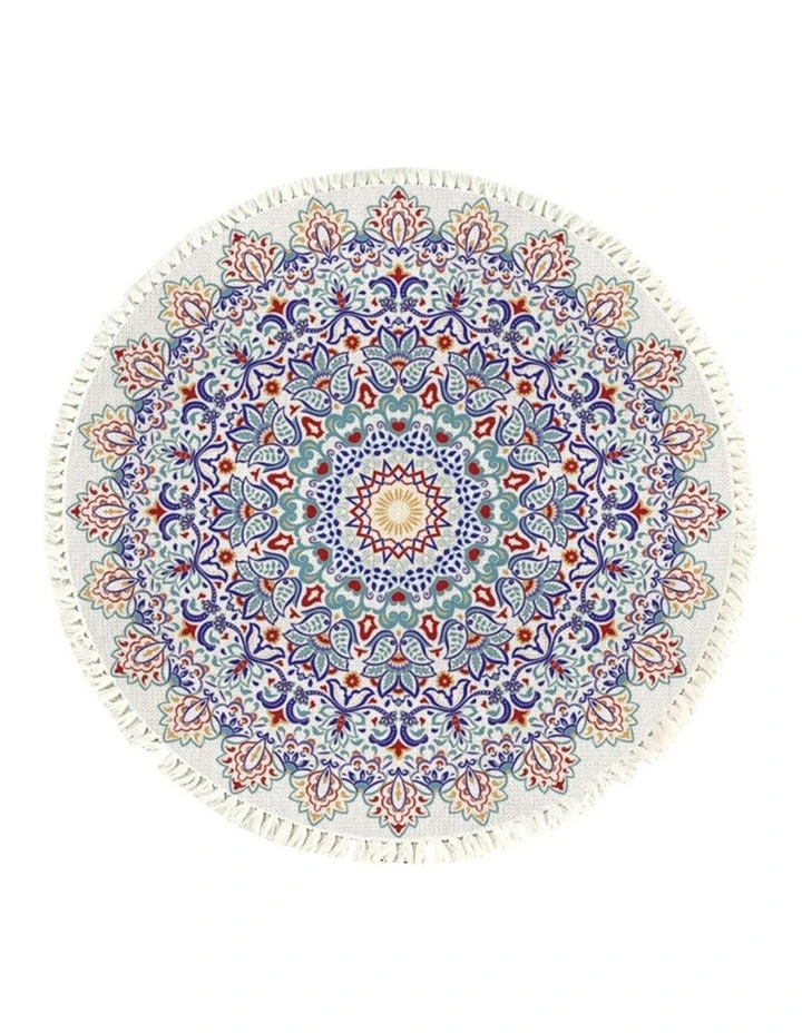 SOGA 120cm Mandala Round Non-Slip Area Rug image 1