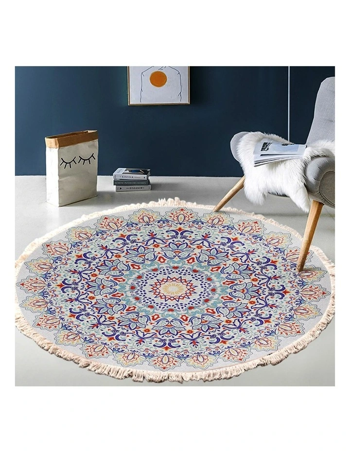 SOGA 120cm Mandala Round Non-Slip Area Rug image 3