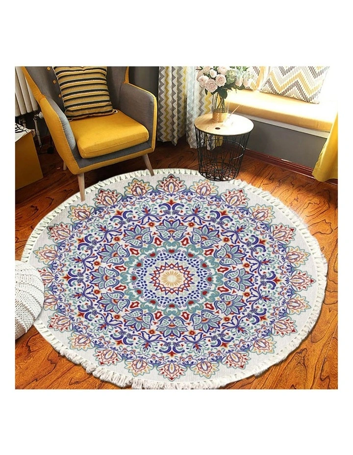 SOGA 120cm Mandala Round Non-Slip Area Rug image 5