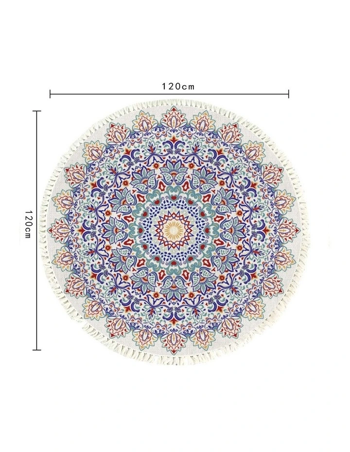 SOGA 120cm Mandala Round Non-Slip Area Rug image 6