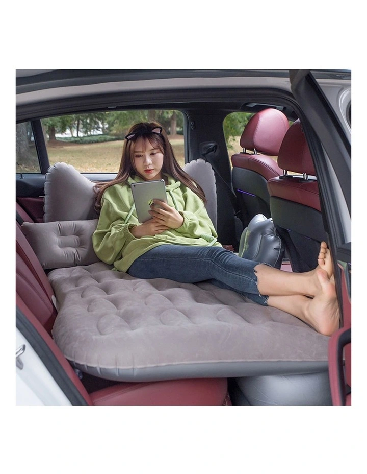 SOGA Inflatable Car Mattress Grey Honeycomb 2 Pack image 2