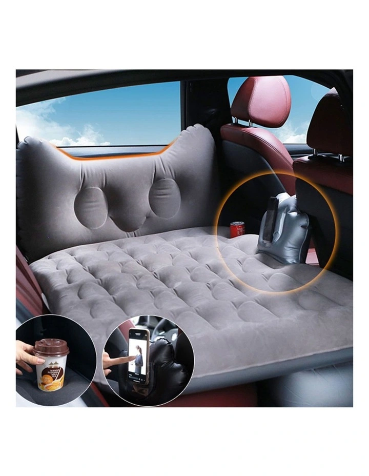 SOGA Inflatable Car Mattress Grey Honeycomb 2 Pack image 3