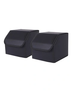 SOGA 2X Small Foldable Car Boot Storage Organisers Black
