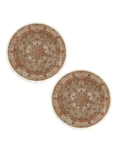 SOGA 2X 120cm Mandala Pattern Round Area Rug