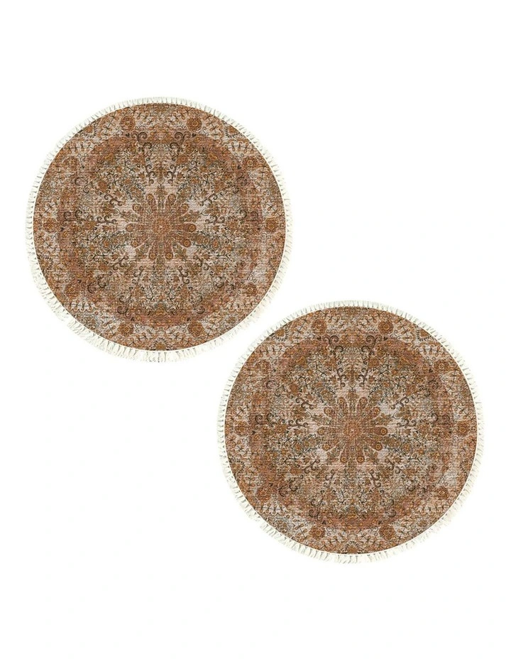 SOGA 2X 120cm Mandala Pattern Round Area Rug image 1