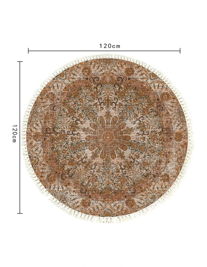 SOGA 2X 120cm Mandala Pattern Round Area Rug image 6