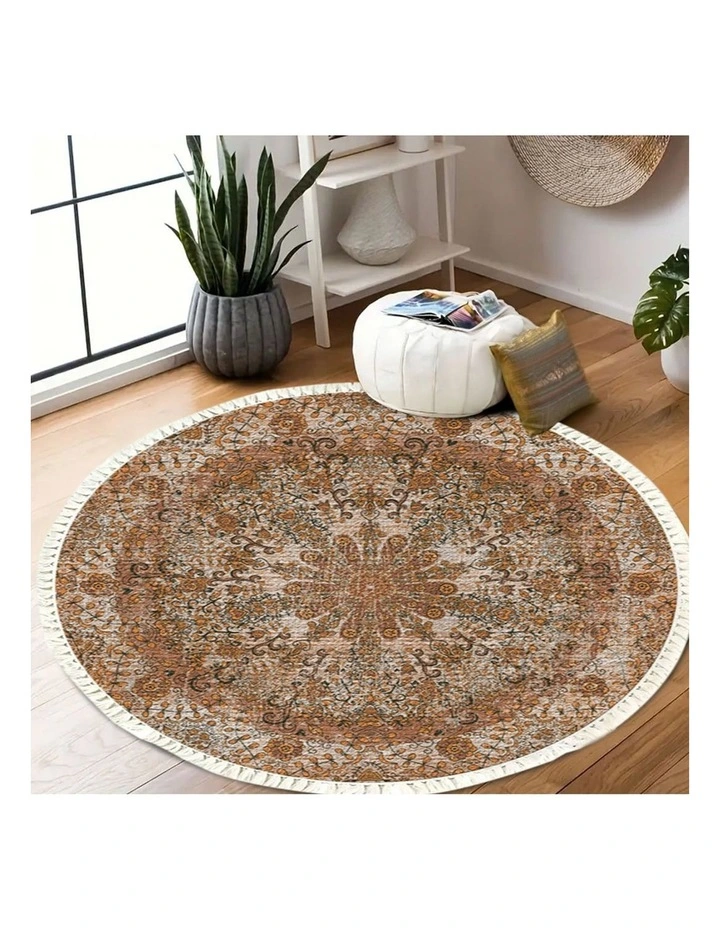 SOGA 2X 120cm Mandala Pattern Round Area Rug image 7