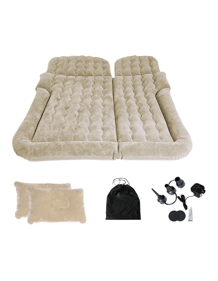 SOGA Inflatable Car Boot Mattress Beige image 1