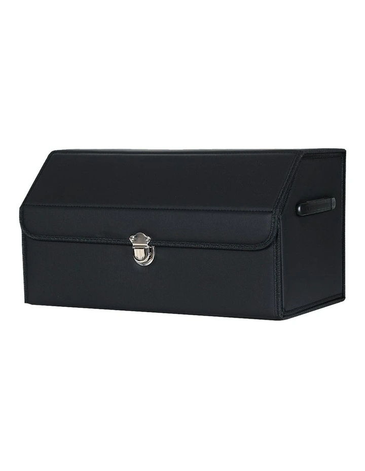 SOGA Medium Foldable Car Boot Storage Organiser Black with Lock image 1