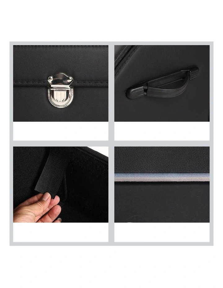 SOGA Medium Foldable Car Boot Storage Organiser Black with Lock image 2