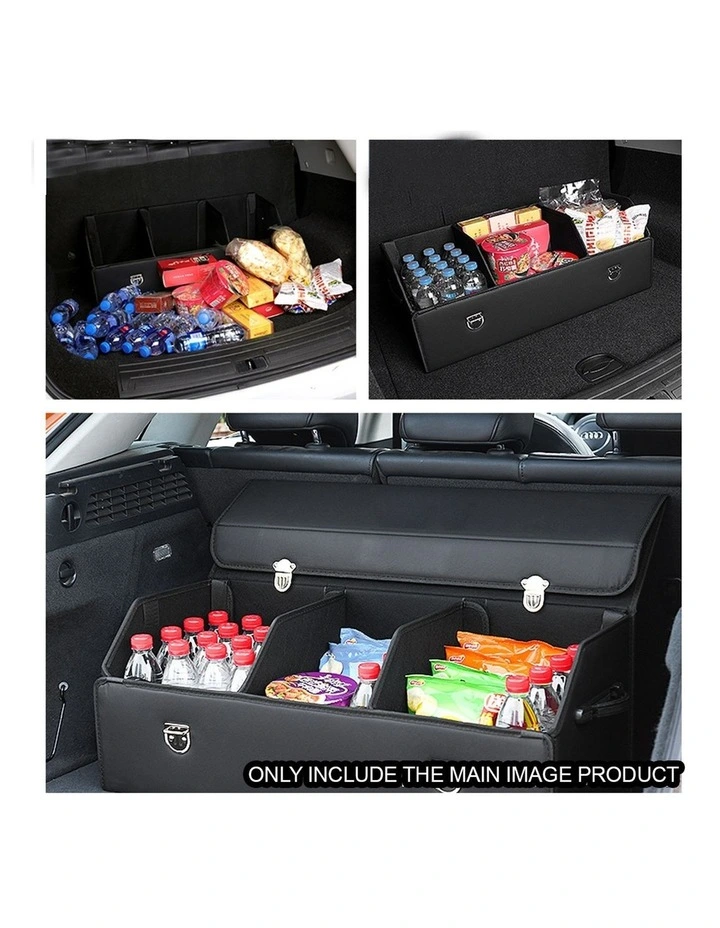 SOGA Medium Foldable Car Boot Storage Organiser Black with Lock image 5