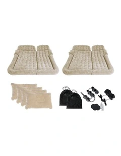 SOGA Inflatable Car Boot Mattress Beige 2 Pack