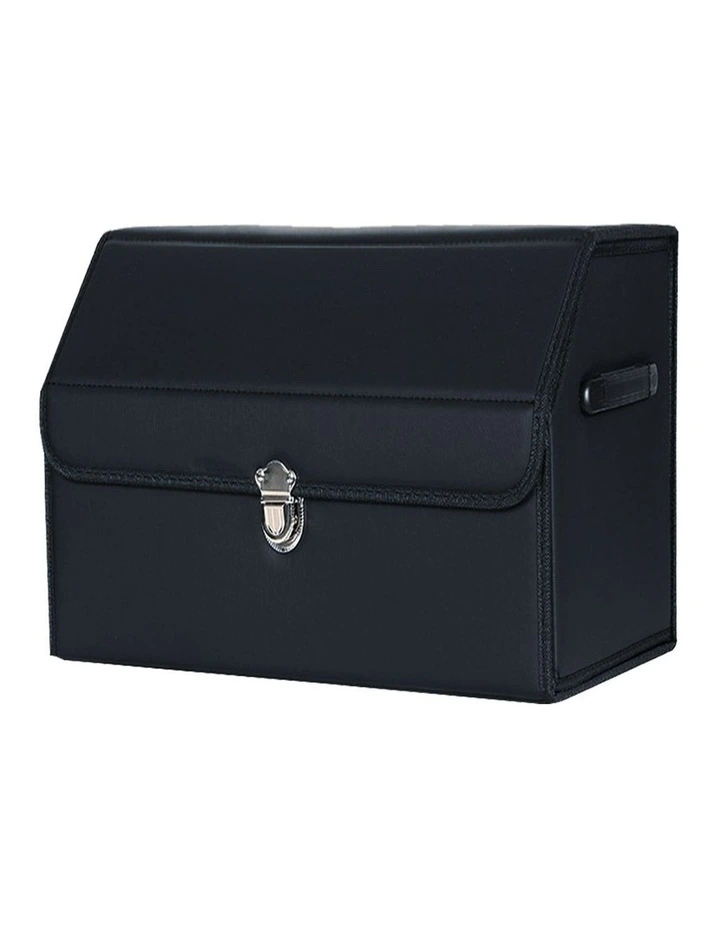 SOGA Small Foldable Car Boot Storage Organiser Black with Lock image 1
