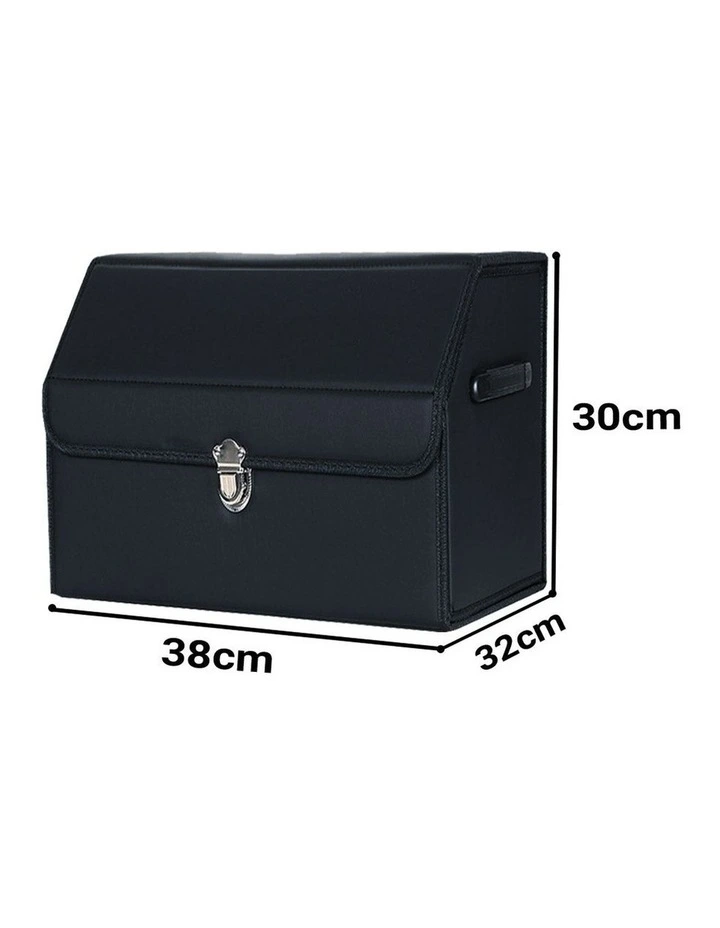 SOGA Small Foldable Car Boot Storage Organiser Black with Lock image 5