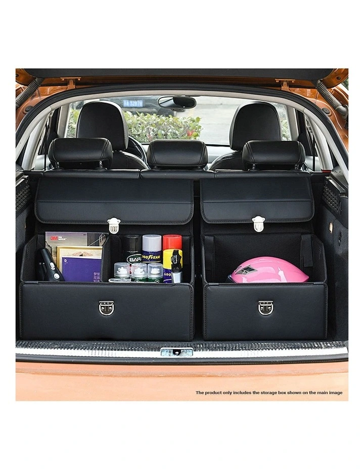SOGA Small Foldable Car Boot Storage Organiser Black with Lock image 7