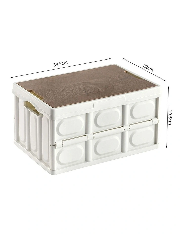 SOGA 2X 18L Foldable Storage Crates White Stackable Camping Boxes image 7