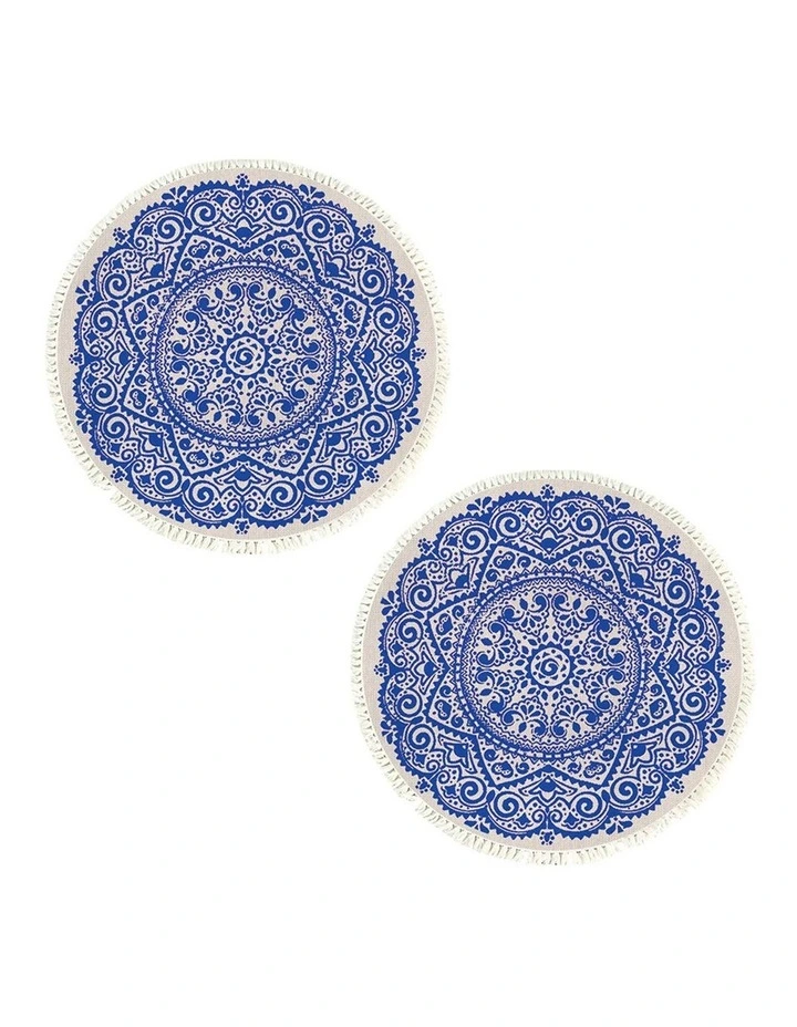 SOGA 2X 120cm Indian Mandala Round Area Rug image 1