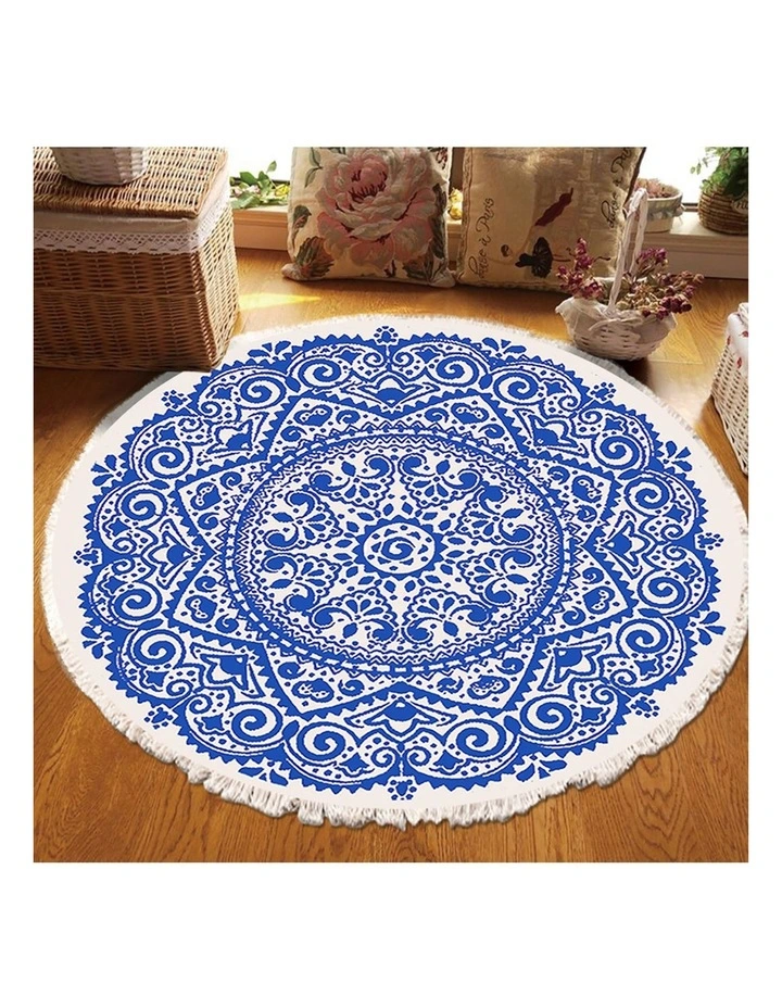 SOGA 2X 120cm Indian Mandala Round Area Rug image 4