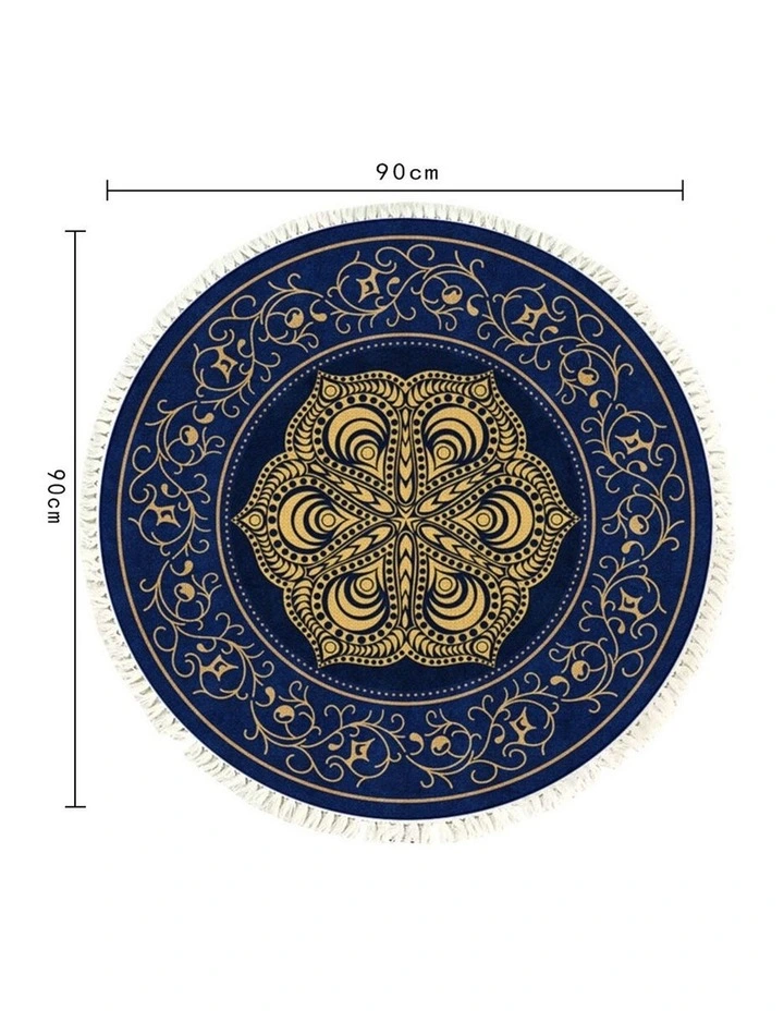 SOGA 2X 90cm Turquoise & Grey Abstract Non-Slip Area Rug image 6