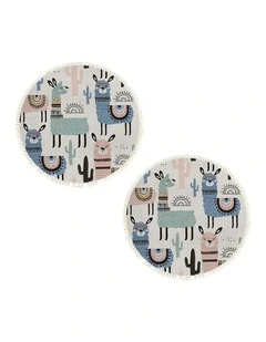 SOGA 2X 120cm Alpaca Cactus Round Non-Slip Area Rug