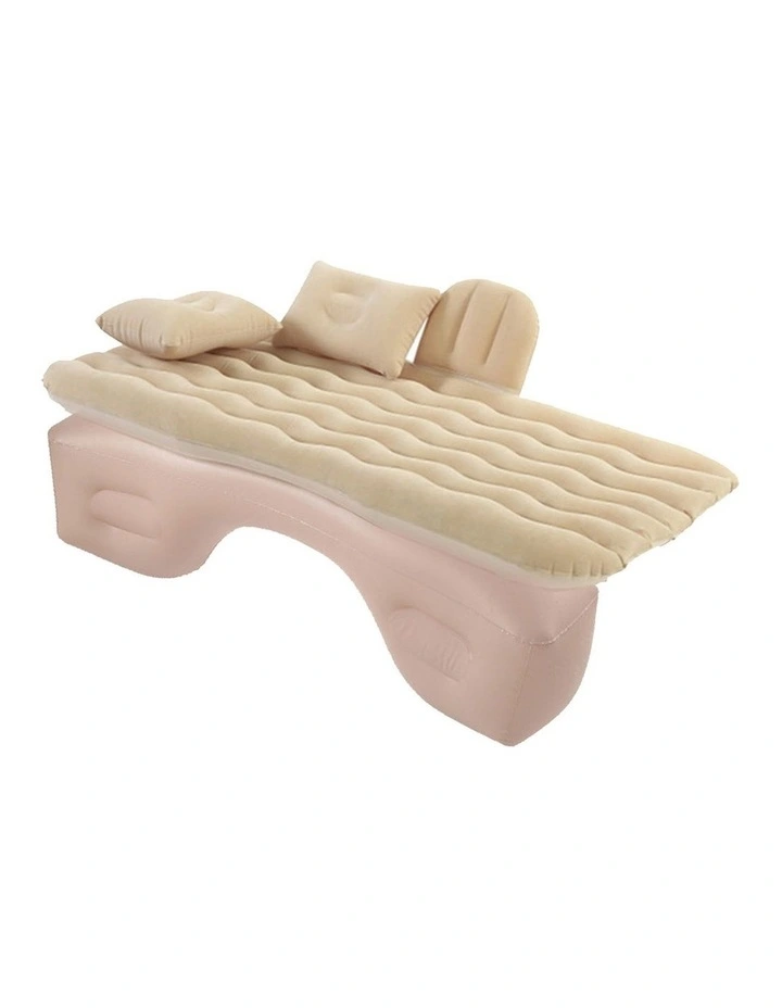 SOGA Inflatable Car Mattress Beige Ripple image 5