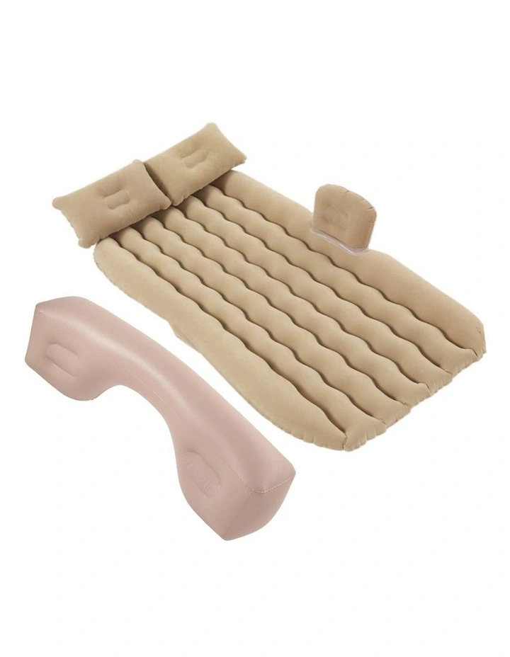 SOGA Inflatable Car Mattress Beige Ripple image 6