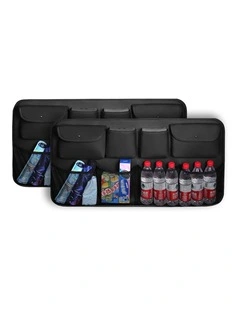 SOGA Leather Car Rear Seat Organiser Black 2 Pack