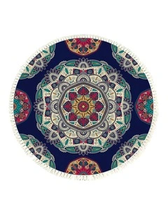 SOGA 90cm Bohemian Geometric Round Non-Slip Area Rug