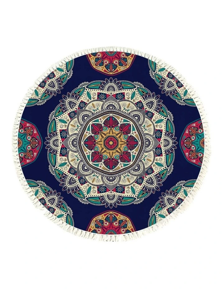 SOGA 90cm Bohemian Geometric Round Non-Slip Area Rug image 1