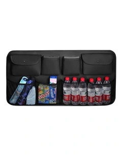 SOGA Leather Car Rear Seat Organiser Black