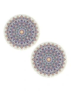 SOGA 2X 120cm Mandala Round Non-Slip Area Rug