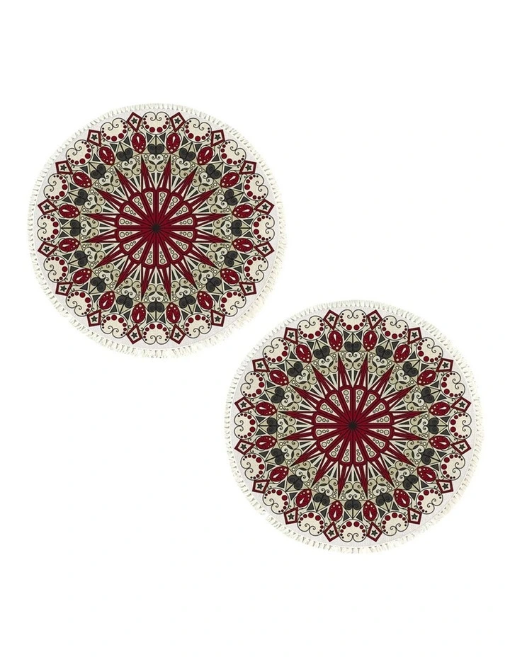 SOGA 2X 120cm Modern Ethnic Mandala Rug with Tassels image 1