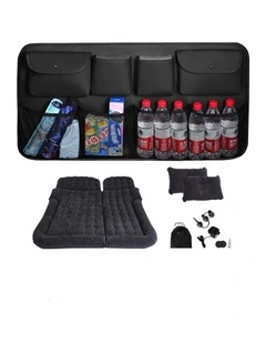 SOGA Car Back Seat Organiser Red PVC Leather