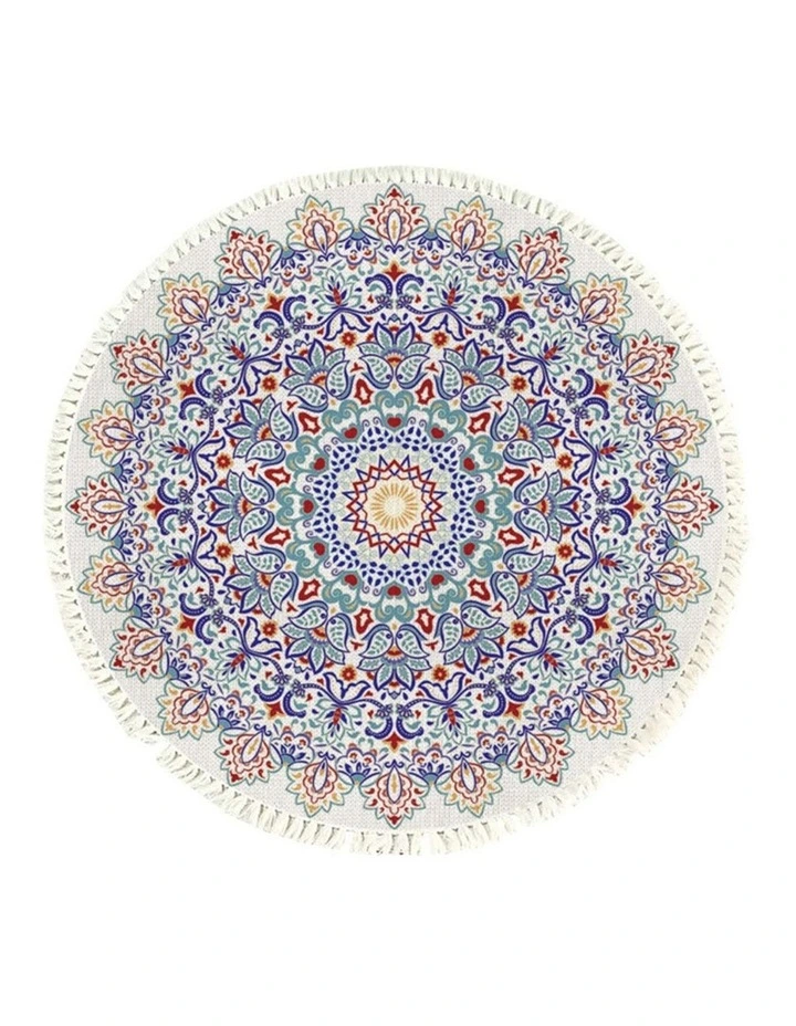 SOGA 120cm Mandala Non-Slip Area Rug image 1