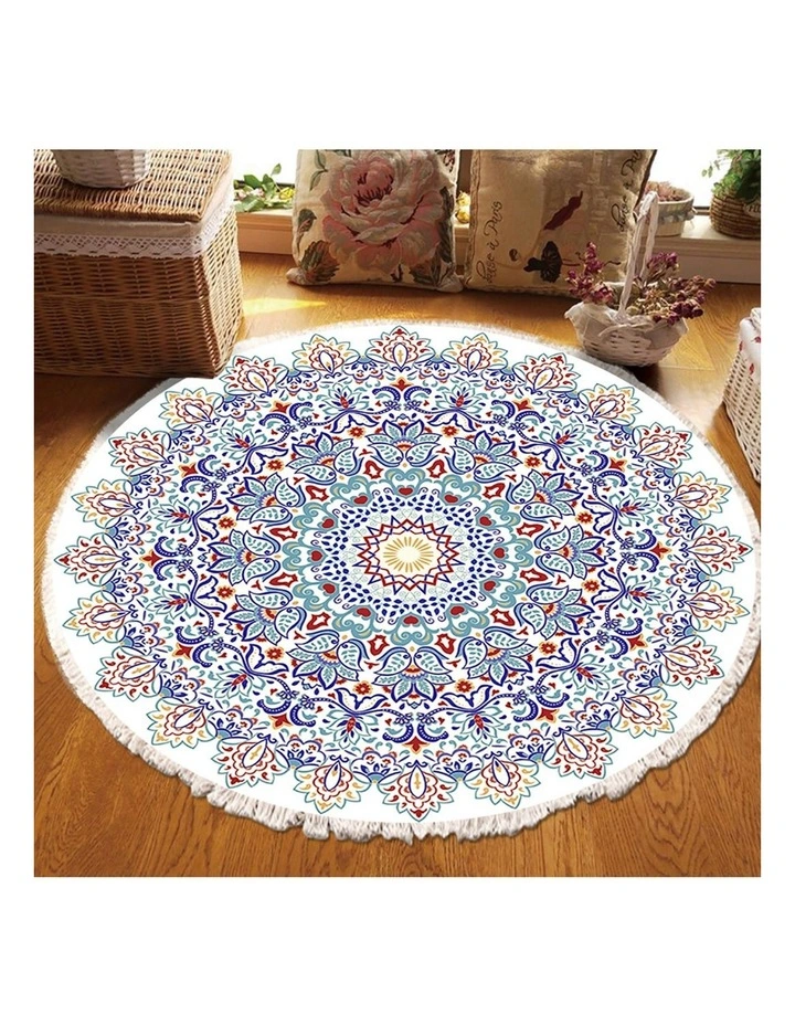 SOGA 120cm Mandala Non-Slip Area Rug image 4