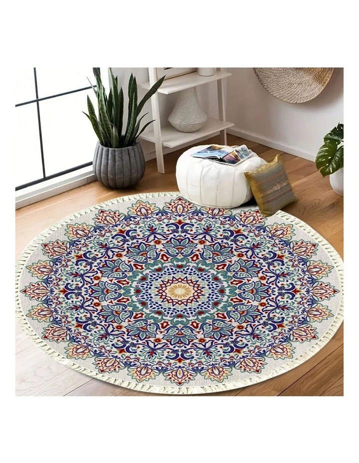 SOGA 120cm Mandala Non-Slip Area Rug image 7