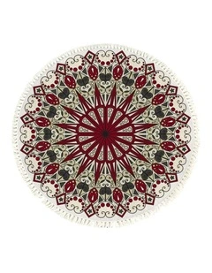 SOGA 120cm Modern Ethnic Mandala Rug with Tassels