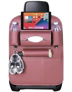 SOGA Car Back Seat Organiser Coffee PVC Leather