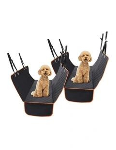 SOGA 2X Black 600D Oxford Waterproof Dog Car Seat Hammock Cover
