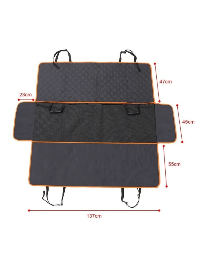 SOGA 2X Black 600D Oxford Waterproof Dog Car Seat Hammock Cover image 3