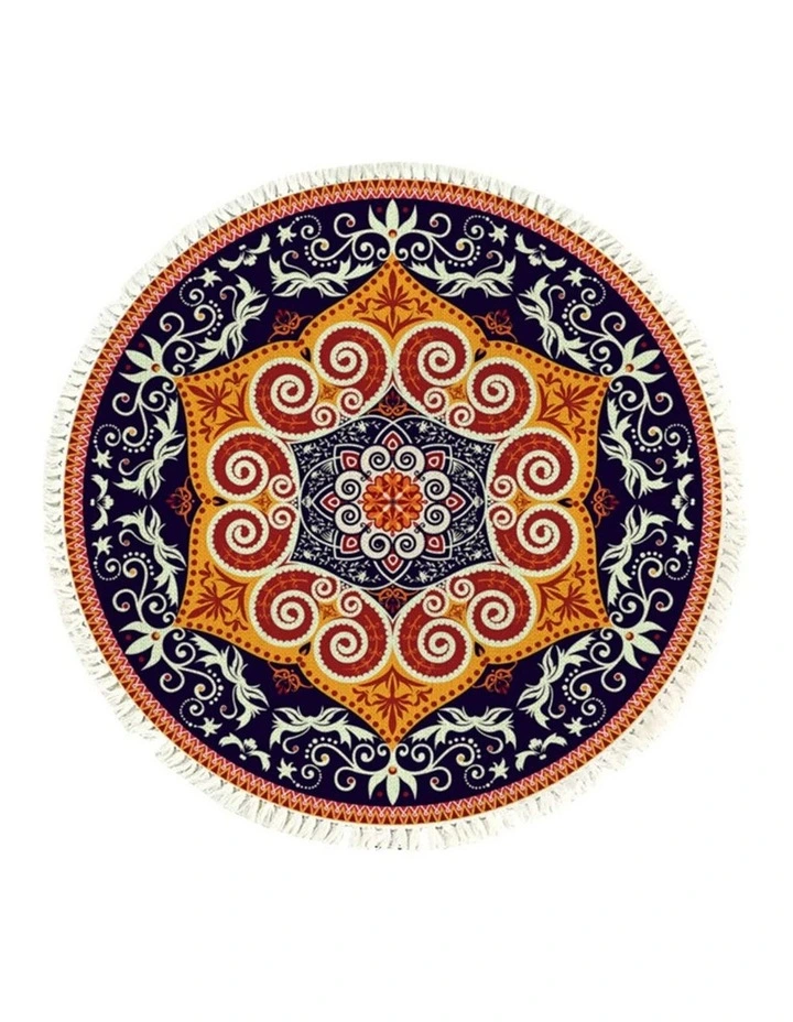 SOGA 90cm Ethnic Mandala Round Non-Slip Area Rug image 1